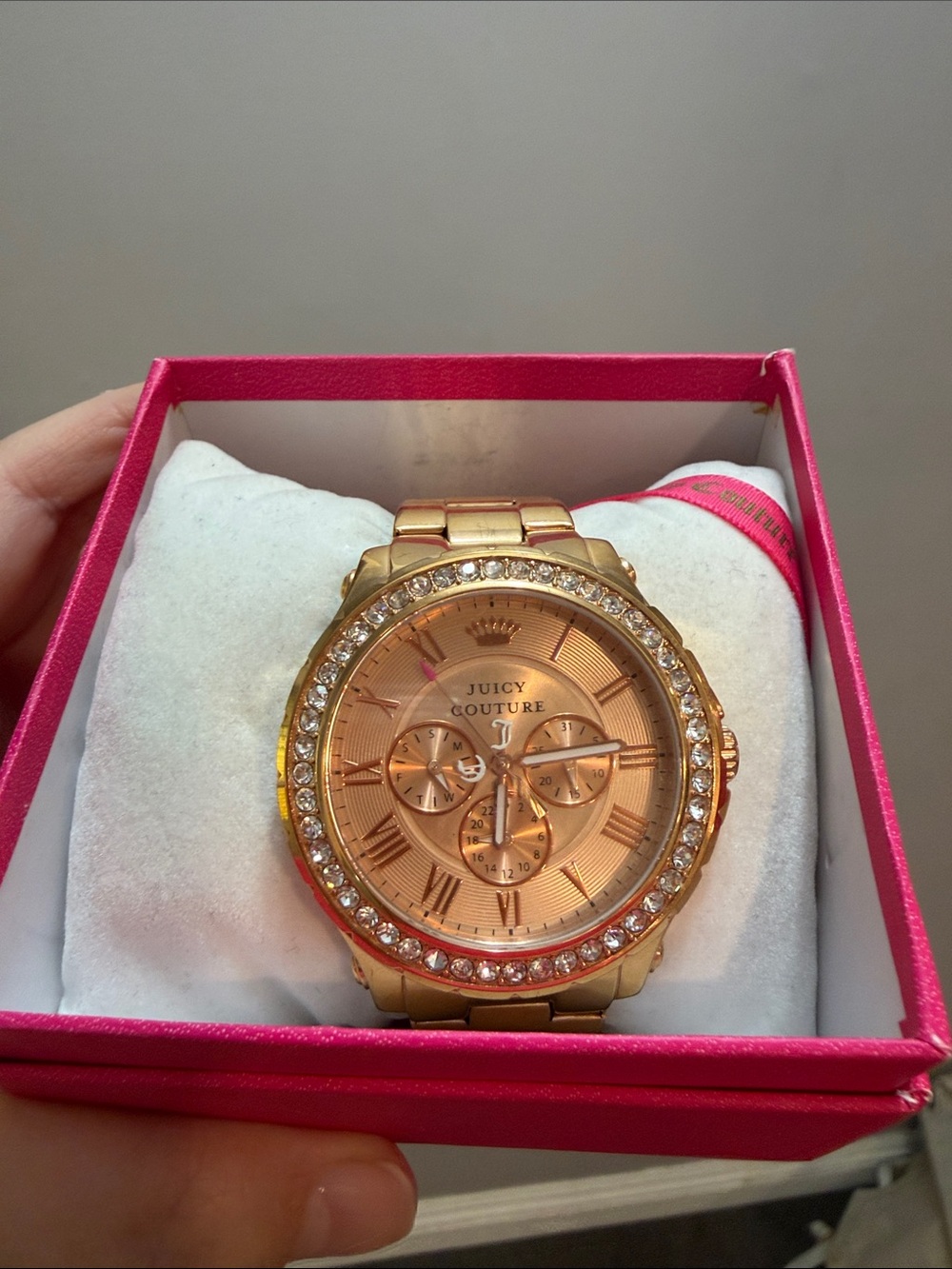 Juicy Couture Y2K Rose Gold Crystal Bezel Women's Watch
